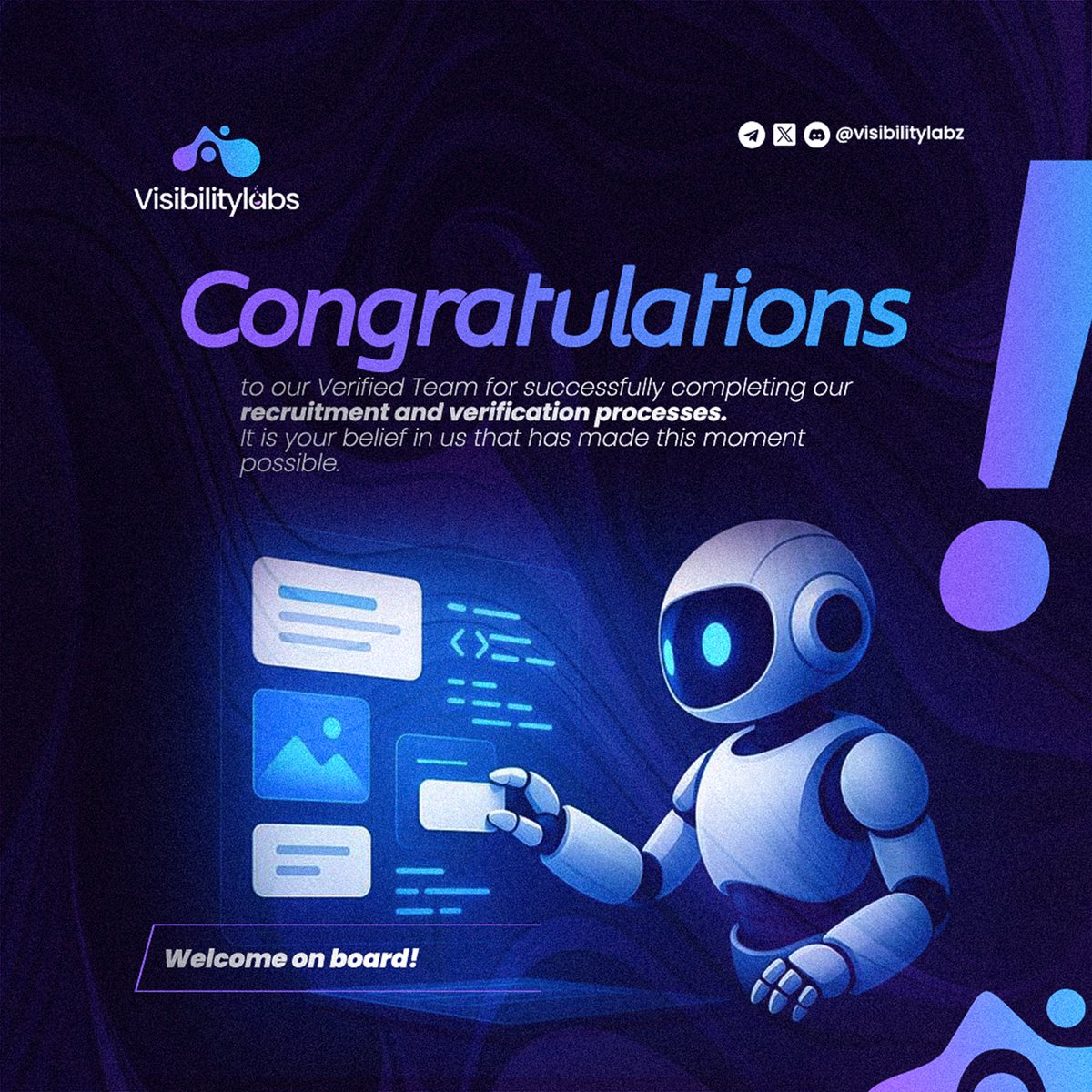 📢Official Announcement!!!

We are pleased to inform the public that our recruitment and verification processes have been successfully concluded.

We extend our heartfelt congratulations to all verified team members. Your trust and belief in our vision have been instrumental in