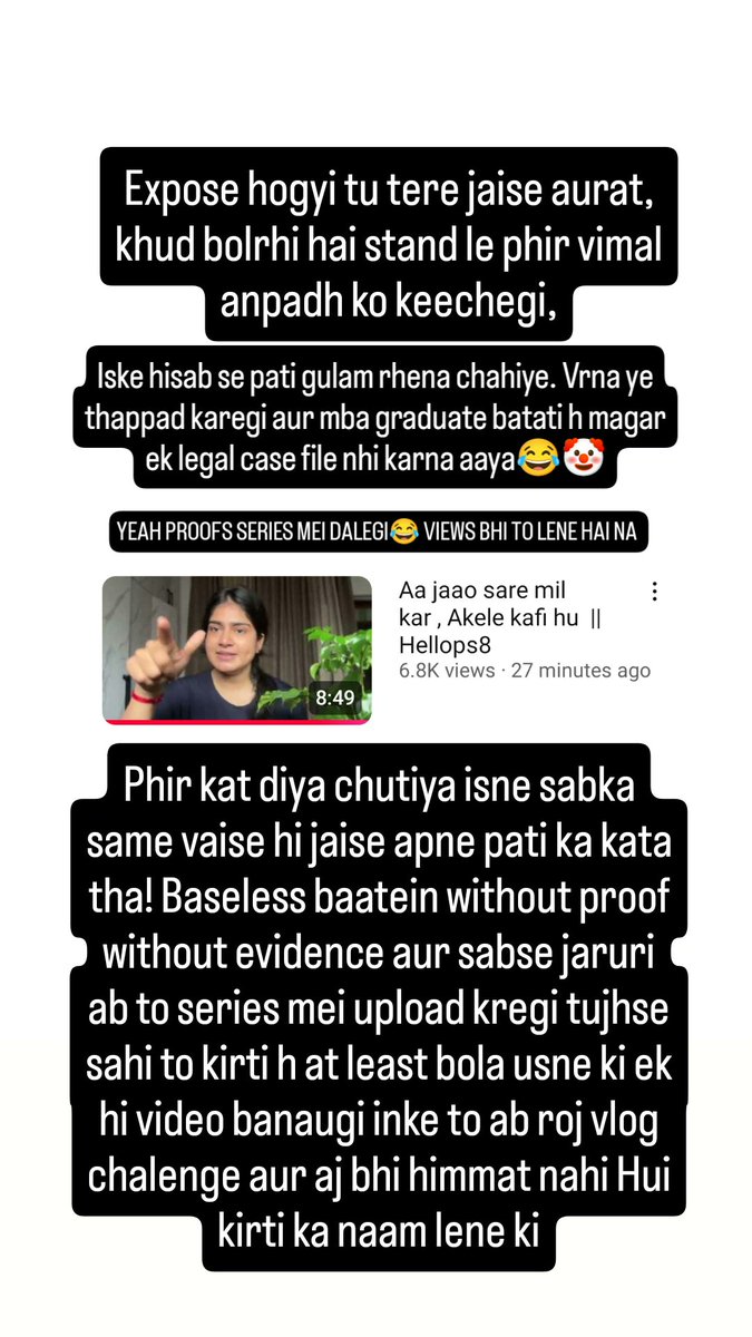 Billudon_'s tweet photo. Jaisa ki sab karte hai elvish bhai k naam pe views chapna tere ko muh na lagaye elvish bhai isliye kirti ko target kiya jab 4 ladko k sath ek flat par pati ne rhene se mana krdiya. Aur ab har din ye aise hi bhowkegi views k liye #elvishyadav #ElvishArmy #KirtiMehra https://t.co/abwwzBj4cZ