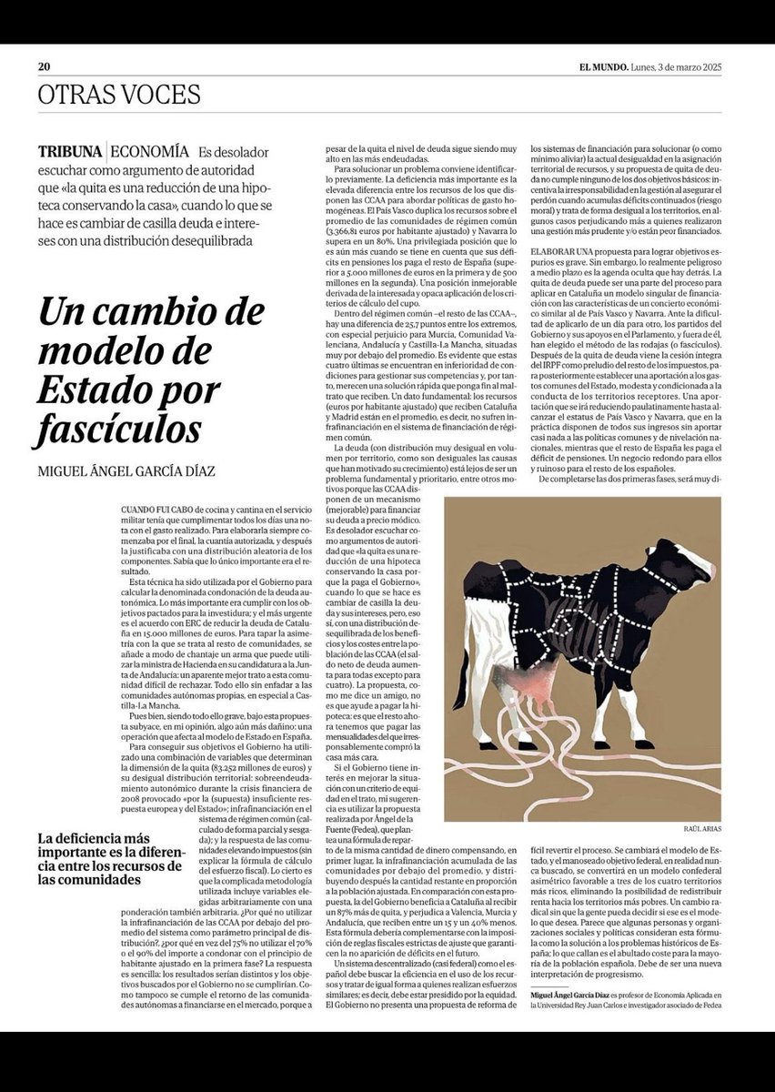 Ante esta noticia “La Generalitat recaudará la totalidad del IRPF en Cataluña como parte del acuerdo que se presentará el próximo 14 de julio en la Comisión Bilateral Estado-Generalitat sobre financiación autonómica” es un buen día para leer este artículo que escribí