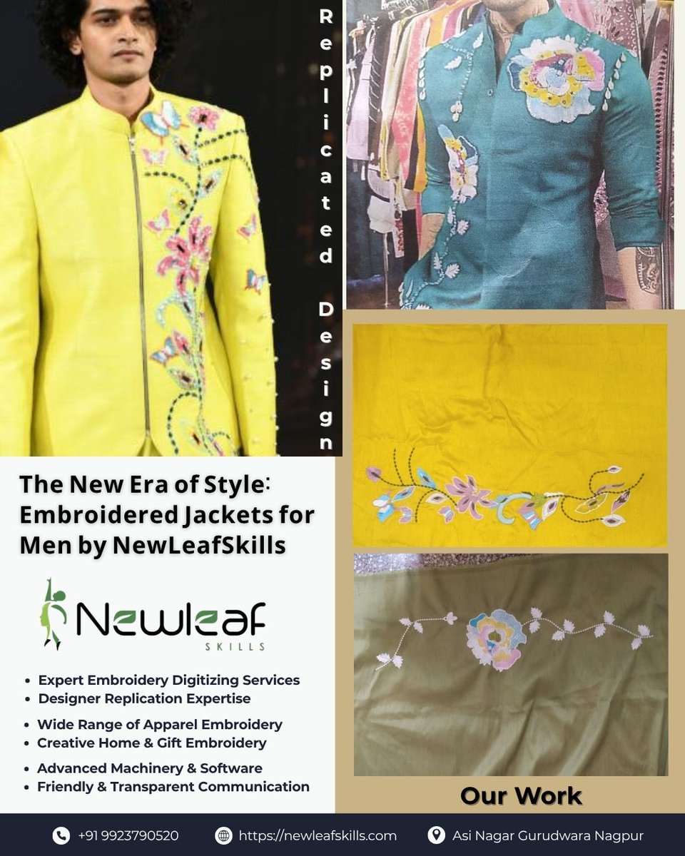 newleafskill's tweet image. Step up your fashion game with Embroidered Jackets for Men by NewLeafSkills – where style meets precision.
From sleek stitches to custom logo digitizing services.

Visit &amp;gt;&amp;gt;newleafskills.com

#EmbroideredJacketsForMen #JacketsForMen #MensJocket #EmbroideryDigitizingServices