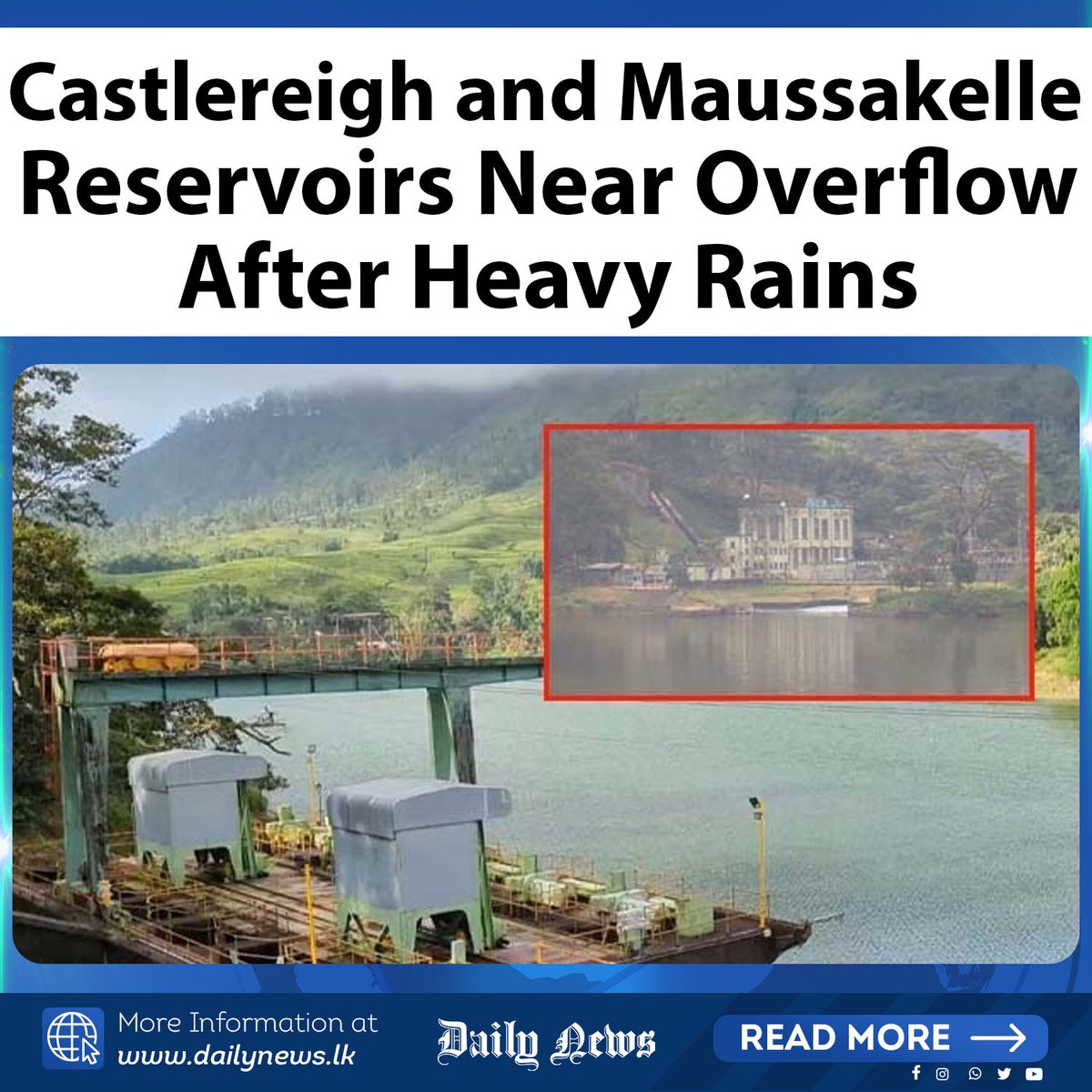 DailyNews_lk's tweet photo. Castlereigh and Maussakelle Reservoirs Near Overflow After Heavy Rains
More Info >>> https://t.co/0cH3hFRZYS
#lka Castlereagh #Maussakelle #ReservoirUpdate #SriLankaWeather #HeavyRainSL #CentralHighlands https://t.co/bOWXz25Yz0