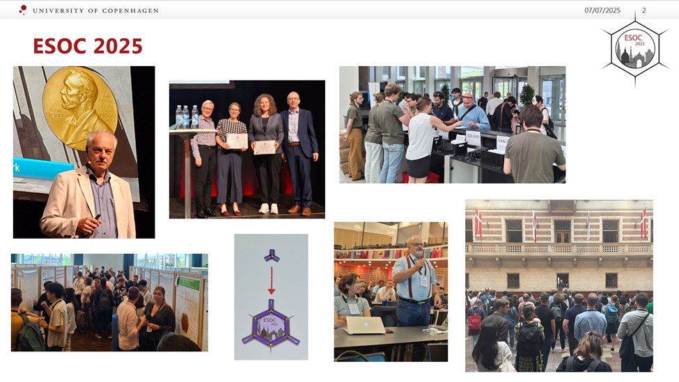PittelkowLab's tweet image. ESOC 2025 in Copenhagen is over. Thank you all for coming. In two years Bologna takes over! sites.google.com/view/esochem/h…