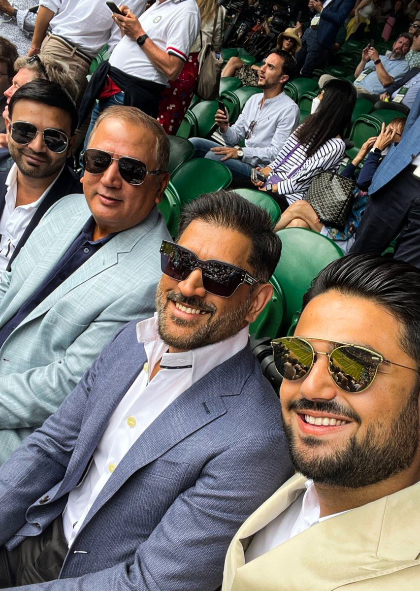 A sporting icon and a Wimbledon fan 🍓 

Happy Birthday, MS Dhoni! 🏏🇮🇳