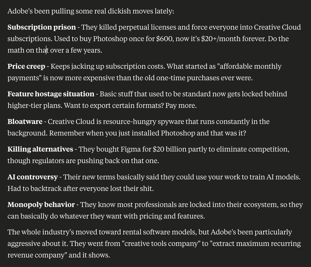 Who's running #Adobe? #designers #boycott #ux #photoshop #acrobat #tech