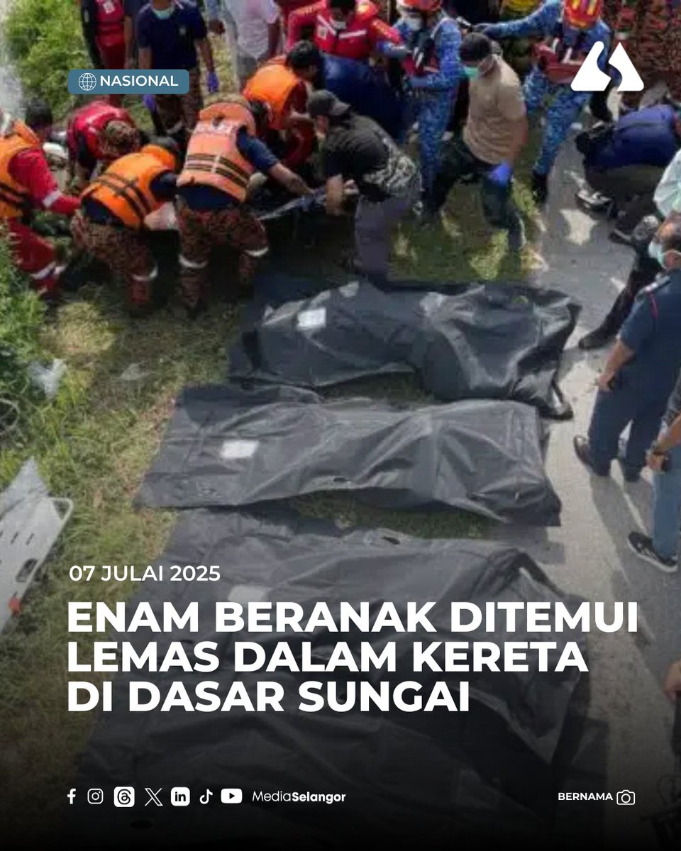 Mayat enam sekeluarga yang dipercayai hilang sejak Sabtu lepas, ditemukan di dalam sebuah kereta di dalam Sungai Korok, dekat Jitra hari ini.

Ketua Zon 1, Jabatan Bomba dan Penyelamat Malaysia (JBPM) Kedah Penguasa Kanan Bomba I, Ahmad Aminuddin Abd Rahim berkata mayat terdiri