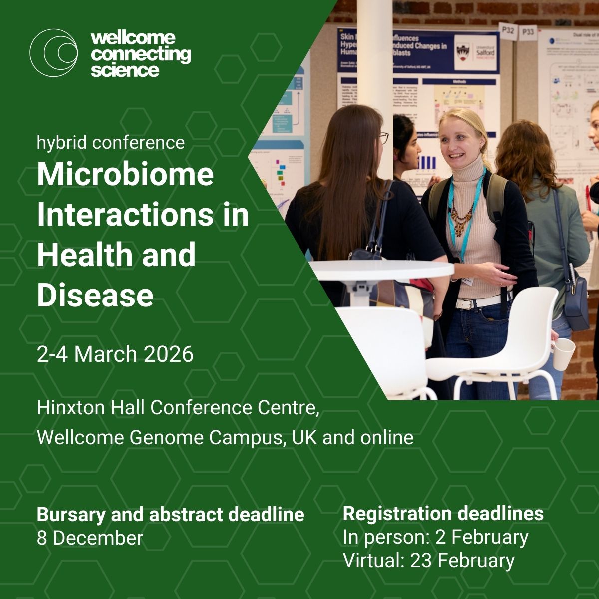 eventsWCS's tweet image. Register to participate at our #Microbiome26 meeting!
From early life to women’s health, discover how new #genomics tools and large-scale #omics approaches are improving #MicrobiomeResearch
🗓️ 2-4 March
Register by 24 November to submit an abstract📩
📎bit.ly/43AxE5s