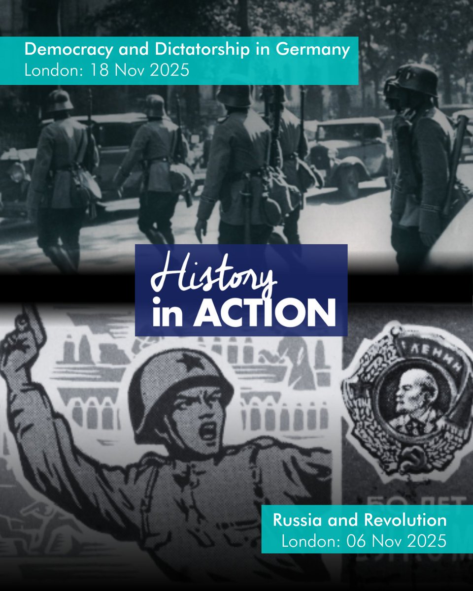 📚 History in Action returns to London with two unmissable A-level events!

Join leading historians as they bring complex topics to life — from Weimar to the Third Reich, and Tsarist collapse to Soviet rise. Limited spaces available!

#HistoryInAction #HistoryEducation