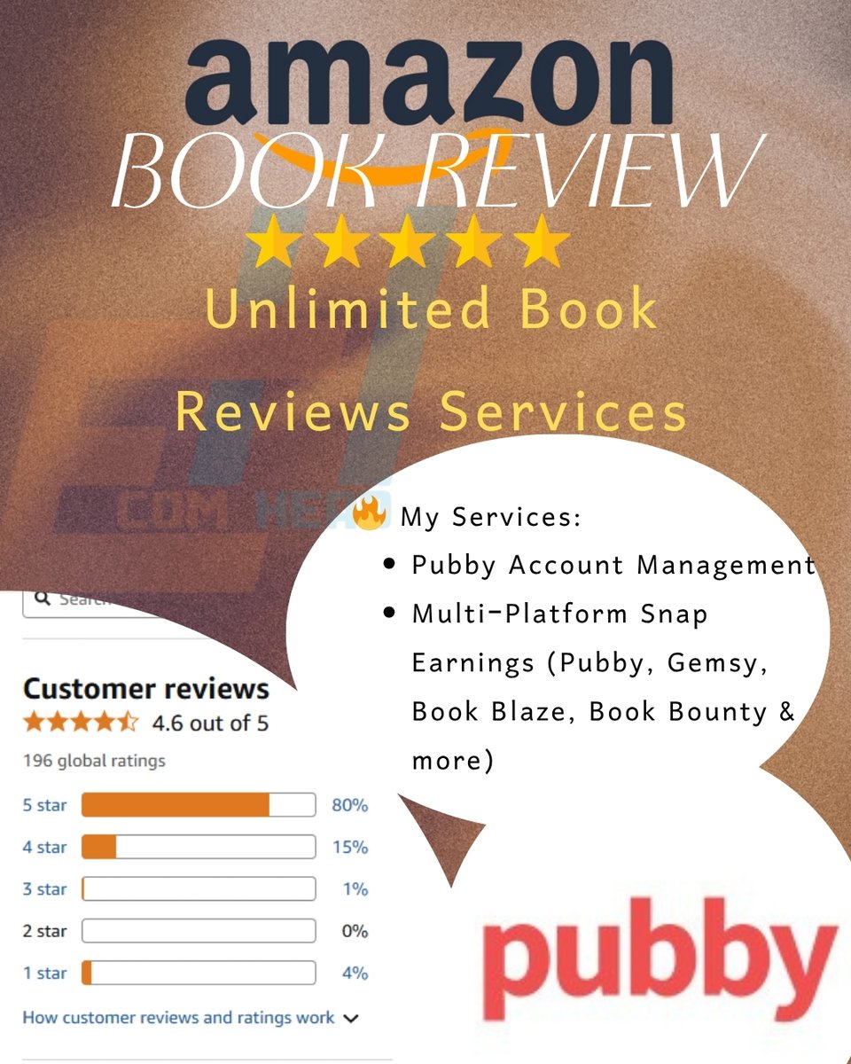RazibHas's tweet image. 🚀 Boost Your Amazon eBook Reviews &amp;amp; Sales! 🚀
Tired of waiting for organic reviews or struggling with low sales? I can help!
As an Expert Book Marketing Specialist, I provide:
✅ Pubby Snaps &amp;amp; Account Management
📧 Email: mdrazibhasan762@gmail.com

#AmazonKDP #eBookSuccess