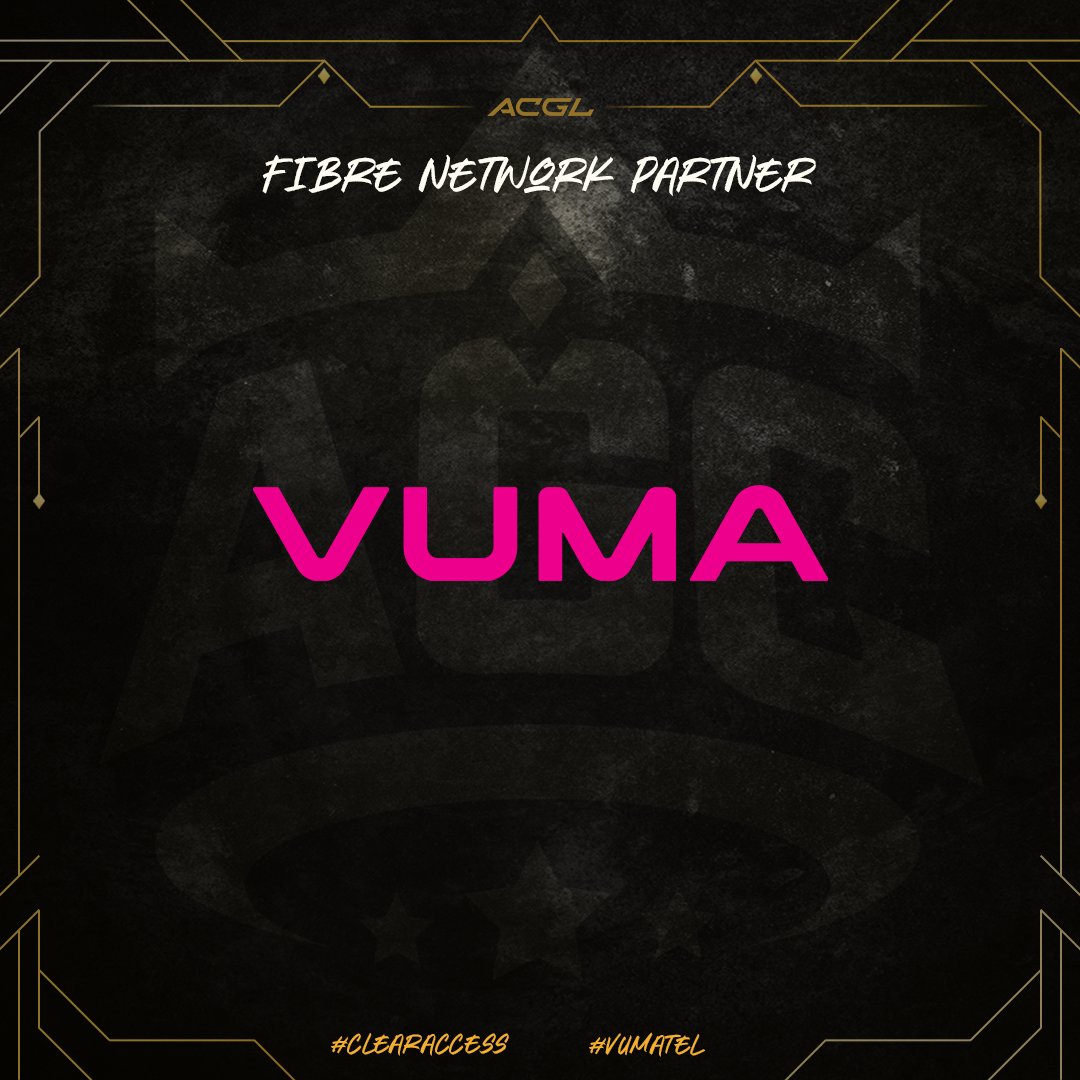 Fast, stable, and ready for anything — we’re proud to have <a href="/ClearAccess/">ClearAccess</a> as our ISP Partner and <a href="/vumatel/">Vuma</a> as our Fiber Network Partner for #AGC25👑.

They’re the backbone that keeps every play connected. 

Game on, no lag! 💻⚡️   

#ClearAccess #Vumatel