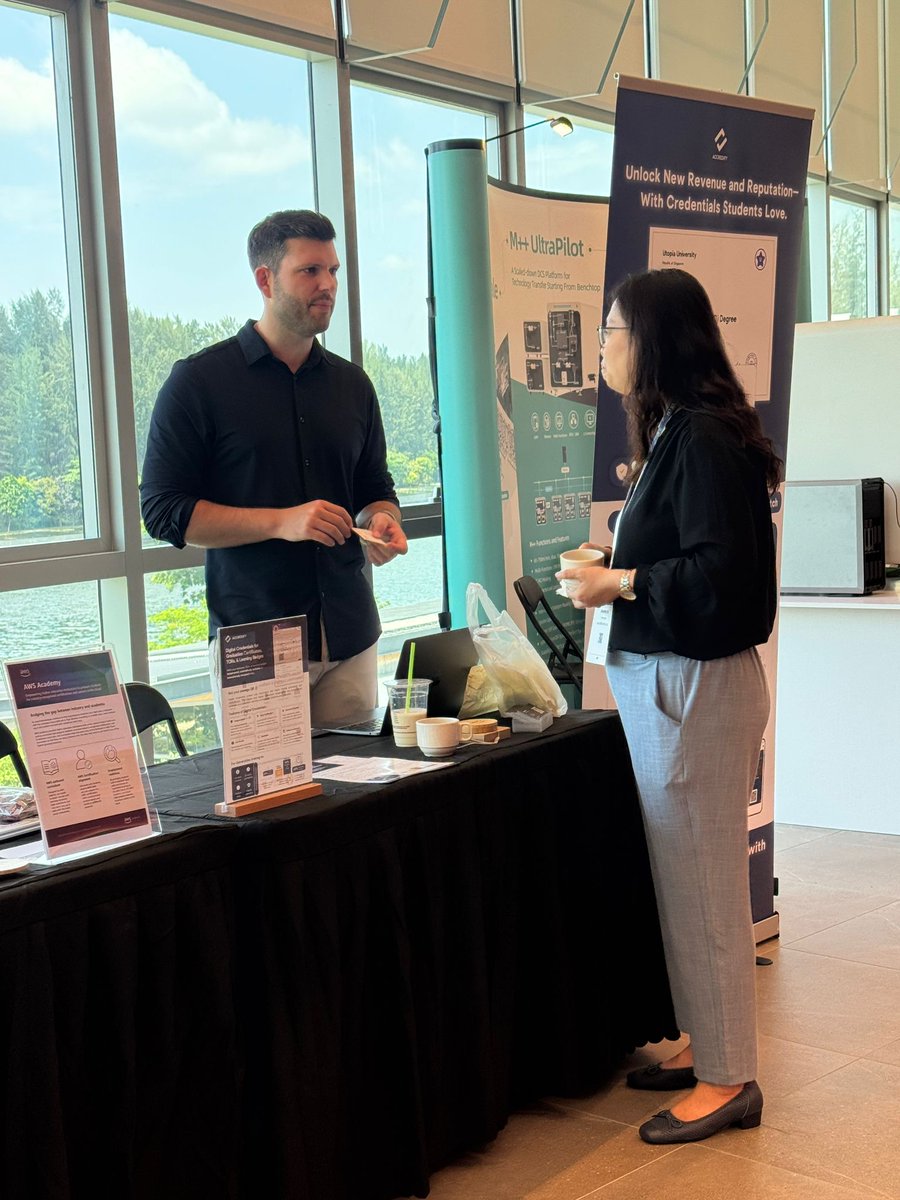 Thanks to <a href="/awscloud/">Amazon Web Services</a> for having us at ALC 2025! We had great convos with IHLs on CBE credentialing &amp; digital trust, and joined an invite-only roundtable on elevating education ecosystems. Beautiful venue at <a href="/singaporetech/">Singapore Institute of Technology</a> Punggol—excited to support more schools!