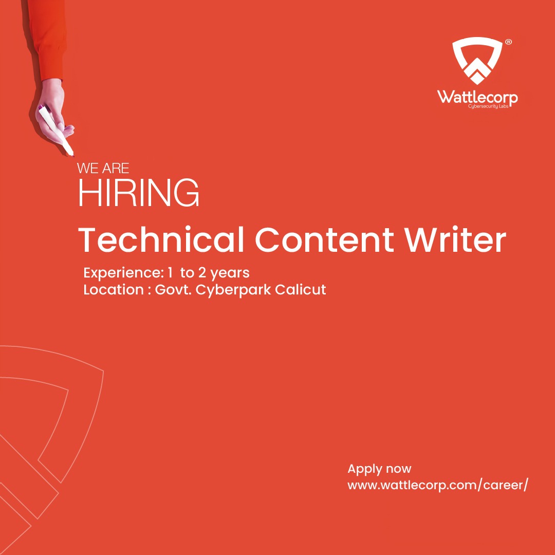 wattlecorp's tweet image. If you can write well-crafted, accurate, and engaging technical content, you’re in. Shoot your CV to our career page. Join our vibrant team of cybersecurity experts and spark your career journey today !
Apply Now!

#jobvacancy #technicalcontentwriter #cybersecurity #wattlecorp