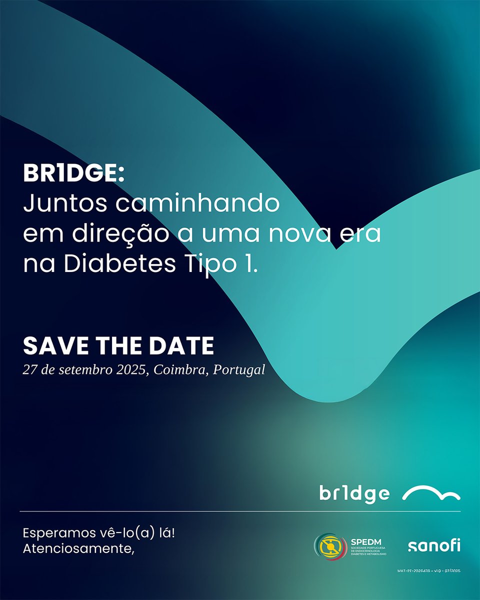 📣 SAVE THE DATE: BR1DGE

👨‍⚕️ Este evento irá reunir especialistas de referência para discutir os avanços na Diabetes tipo 1 pré-sintomática.

🧪 Contará com workshops práticos, apresentações de casos clínicos e um painel de discussão.

📅 Marque já na sua agenda!
#BR1DGE #SPEDM