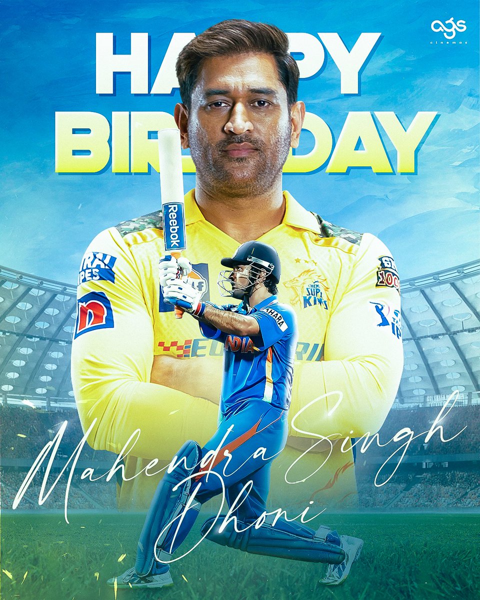 Not just a player. An emotion. Happy Birthday <a href="/msdhoni/">Mahendra Singh Dhoni</a> 🦁💛

#MSDhoni𓃵 #HappyBirthdayMSDhoni #AGSCinemas