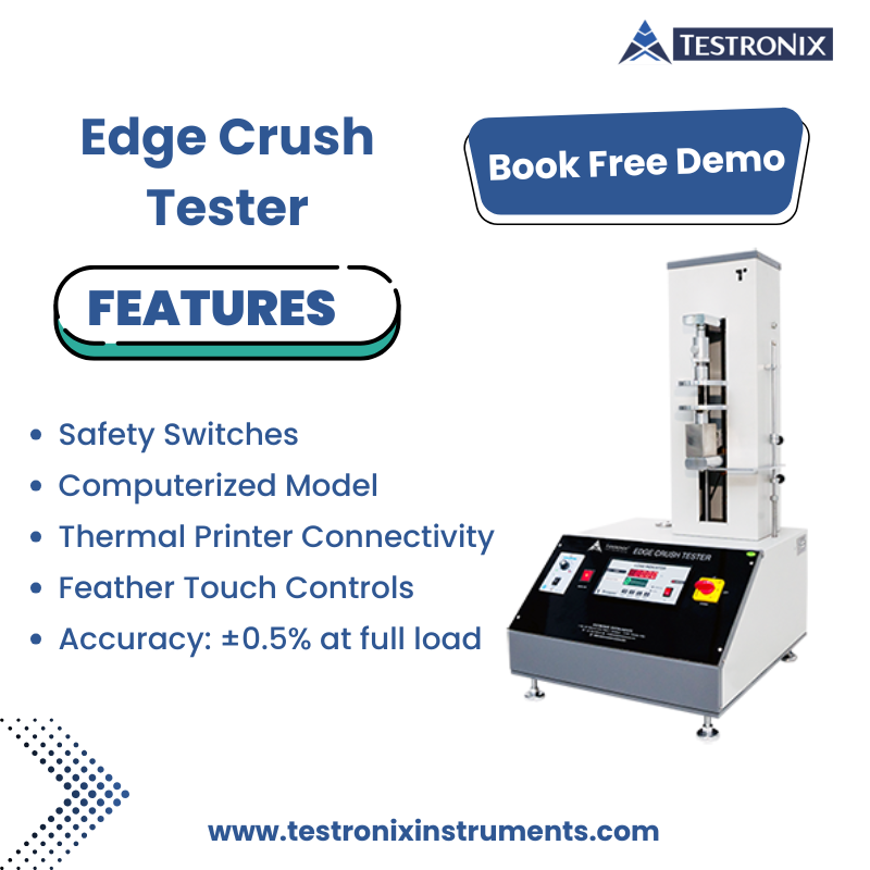 Testronixinc's tweet image. Boost your packaging strength testing with the advanced Edge Crush Tester by Testronix!

🌐 bit.ly/4lJcKIL
📧 info@testronixinstruments.com
📱 +91 93131 40140

#EdgeCrushTester #PackagingTest #TestronixInstruments #CrushStrength #QualityControl #MaterialTesting