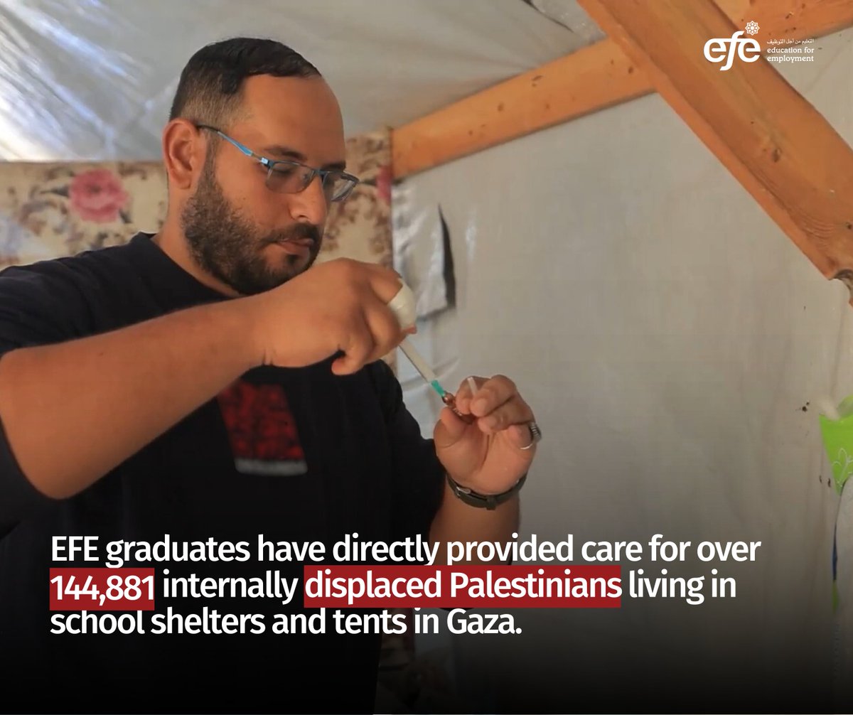 During times of unprecedented challenges EFE is responding to the ongoing healthcare crisis by equipping individuals across Gaza with the essential skills needed to deliver vital care.

Learn more: efe.org/gaza