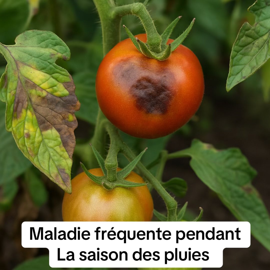 AgriOptima's tweet image. ⚠️ Le mildiou attaque nos tomates !
Taches noires, feuilles jaunies, fruits pourris…
🌧️ L’humidité favorise cette maladie.
🔍 Surveillez vos plants et traitez à temps.
🌿 Prévention = protection !

#Tomate #Mildiou #ConseilsAgricoles #AgriOptima #FemmeAgricultrice #AgriTikTok