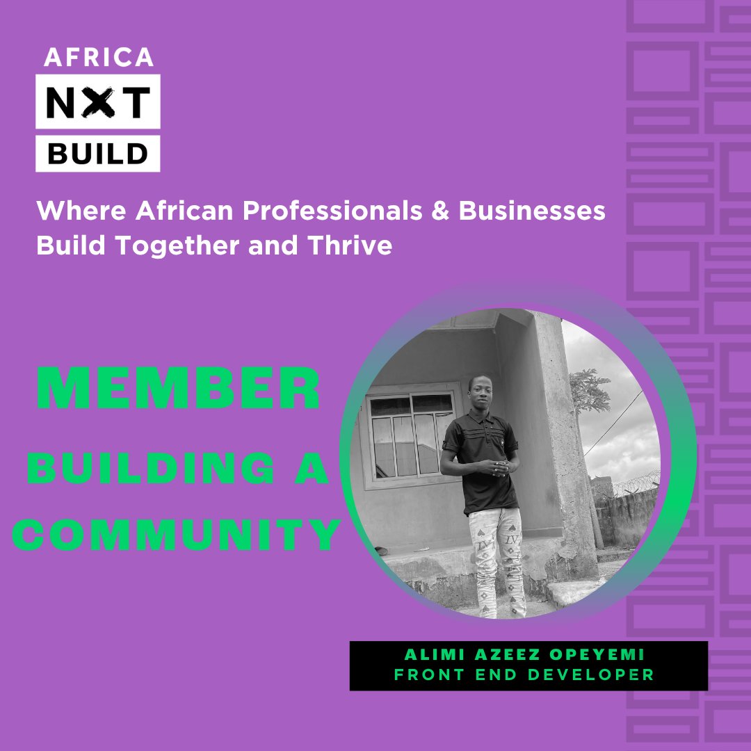 HPTech_'s tweet photo. I’m Alimi Azeez  and I joined AFRICANXT to connect with a community of support and fast-track my journey. Join me! Let’s build together.

Join Here: https://t.co/eSWEXZUvRh
@africa_nxt
#8daystogotime #africanxt #africanxtbuild #letsbuild https://t.co/6JcV8FIlZp