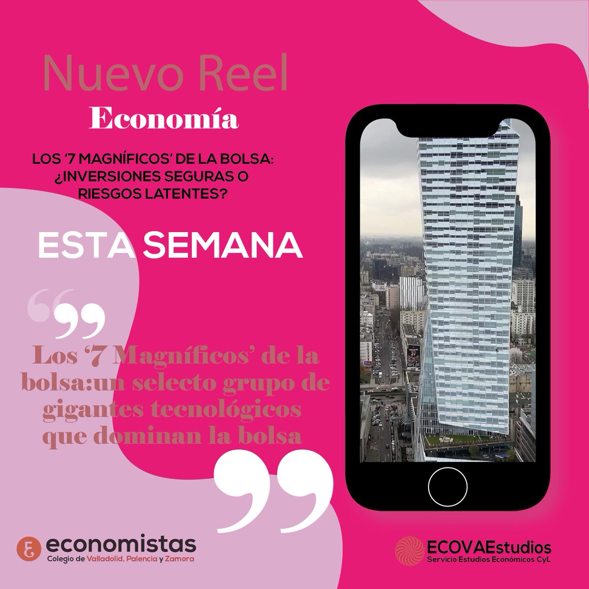 NUEVO REEL de ECOVAEstudios

Esta semana descubre 👉Los 7 magníficos de la bolsa ".selecto grupo de gigantes tecnológicos que dominan la bolsa de valores de Estados Unidos.

Disponible en YouTube 👉youtube.com/shorts/58SRFga…

Disponible en Instagram 👉 instagram.com/reel/DLzCZ5_Cp…