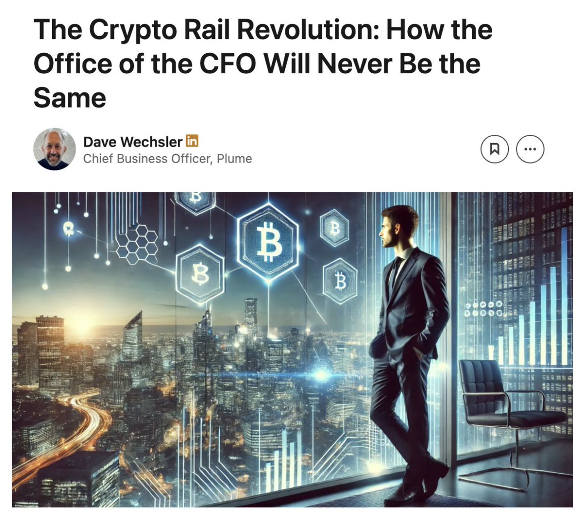 How crypto might reshape the CFO function.

→ linkedin.com/pulse/crypto-r…

Dave Wechsler explores use-cases of several crypto trends - including stablecoins - in the financial function.