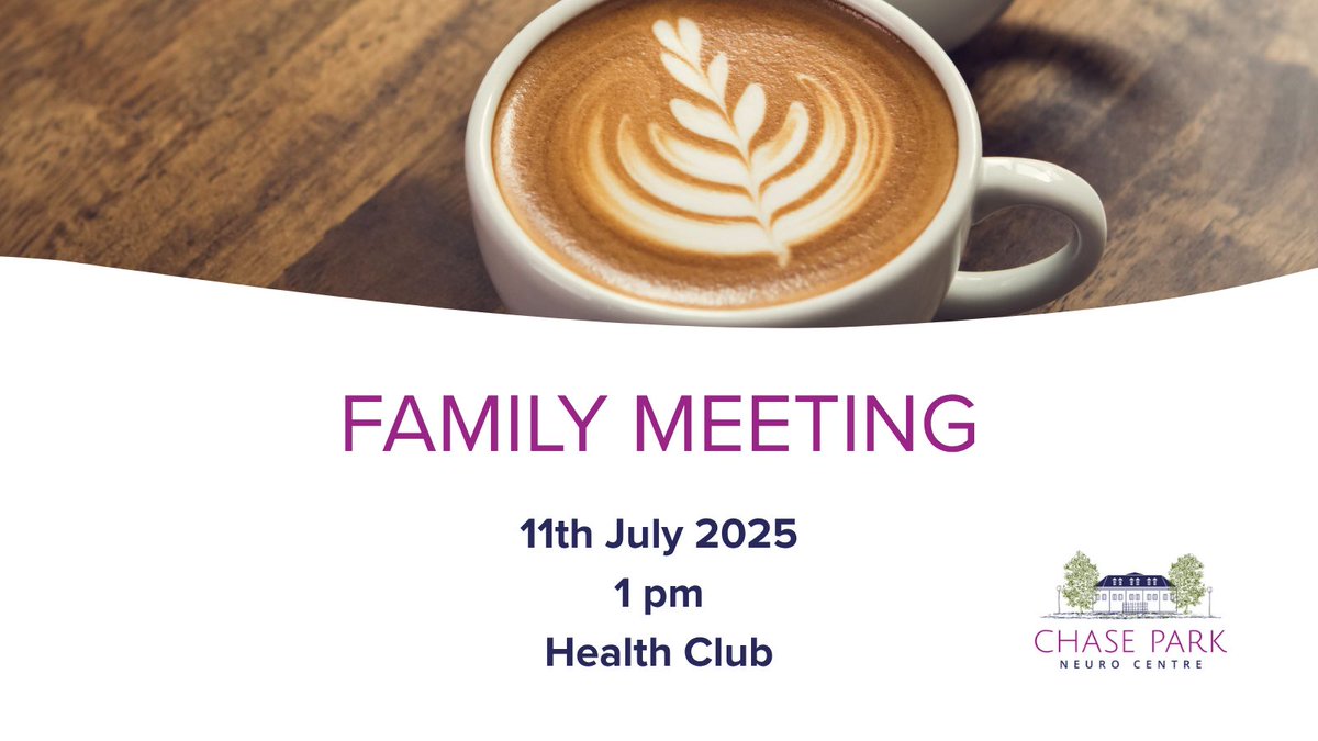 JULY FAMILY MEETING 🫖☕

We hope to see family members and friends on Friday, 11th July, for a catch-up and a hot drink 🙂

We hope to see you there at:

⌚ 1 pm
📍 Health Club