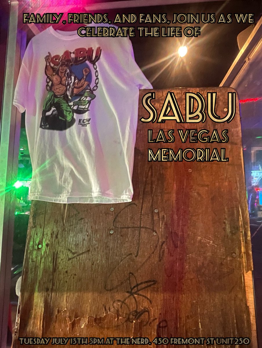If Sabu has touched your life as he has ours, please join us July 15 5PM as we celebrate the life and legacy of our dear friend ☝🏼☝🏼☝🏼