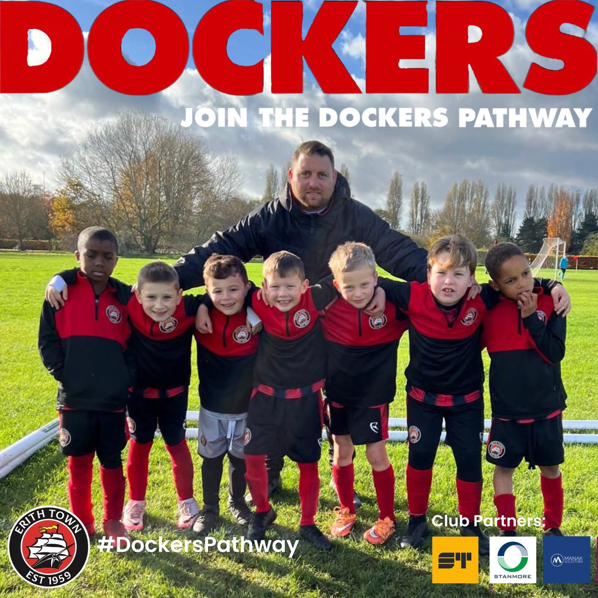 🛣️ | #DockersPathway

Our youth teams are taking shape, so why not join the #DockersPathway?

Our teams are currently recruiting for:

🔘 U7 Selkent
🔘 U12 Selkent
🔘 U13 KYL - Goalkeeper
🔘 U18 KYL North

For more info, please email youth@erithtown.com

#UpTheDockers