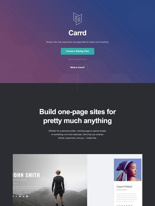 GearUp_X's tweet photo. 🌍 Carrd ( @carrd )

Landing page? Done in 15 min.

everything available : Forms, Payments, Zapier.

Free to start.
No excuses.

#SaaS @ajlkn #AI #WebDevTools https://t.co/mCUsILNcMs