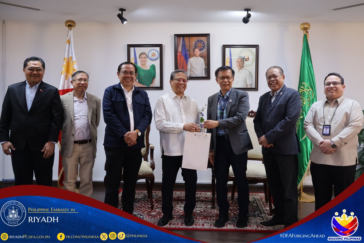 Isang mainit na pagtanggap ang iginawad ng Pasuguan ng Pilipinas sa Riyadh sa pamumuno ni Ambassador Raymond R. Balatbat kay Kalihim Hans Leo J. Cacdac ng Department of Migrant Workers (DMW) at ang kaniyang delegasyon noong ika 3 ng Hulyo 2025.

Tinalakay ng dalawang opisyal ang