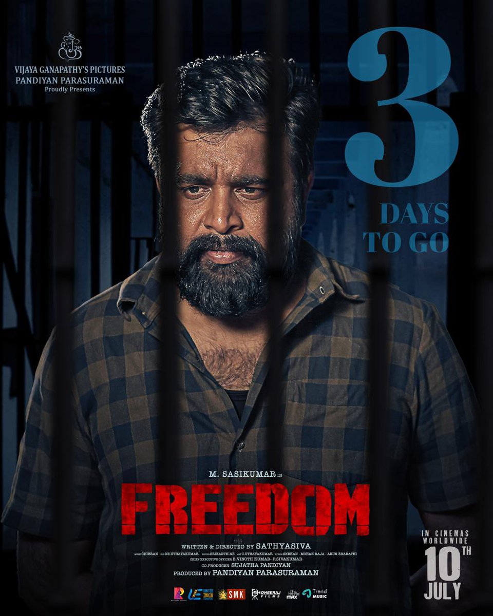 Revanza Global Ventures Private Limited (@revanzaglobal) on Twitter photo 3 days to witness the Jail Break thriller of
<a href="/SasikumarDir/">M.Sasikumar</a> 's #Freedom on big screens !!
#FreedomFromJuly10
youtu.be/NlyhXwxoO6o?fe……
<a href="/Sathyasivadir/">Sathyasiva</a> <a href="/vijayganapathys/">Vijaya Ganapathy's Pictures</a> <a href="/PandiyanParasu/">Pandiyan Parasuraman</a> <a href="/GhibranVaibodha/">Ghibran Vaibodha</a> <a href="/RevanzaGlobal/">Revanza Global Ventures Private Limited</a>
#freedomFromJuly10 3 days to witness the Jail Break thriller of
<a href="/SasikumarDir/">M.Sasikumar</a> 's #Freedom on big screens !!
#FreedomFromJuly10
youtu.be/NlyhXwxoO6o?fe……
<a href="/Sathyasivadir/">Sathyasiva</a> <a href="/vijayganapathys/">Vijaya Ganapathy's Pictures</a> <a href="/PandiyanParasu/">Pandiyan Parasuraman</a> <a href="/GhibranVaibodha/">Ghibran Vaibodha</a> <a href="/RevanzaGlobal/">Revanza Global Ventures Private Limited</a>
#freedomFromJuly10