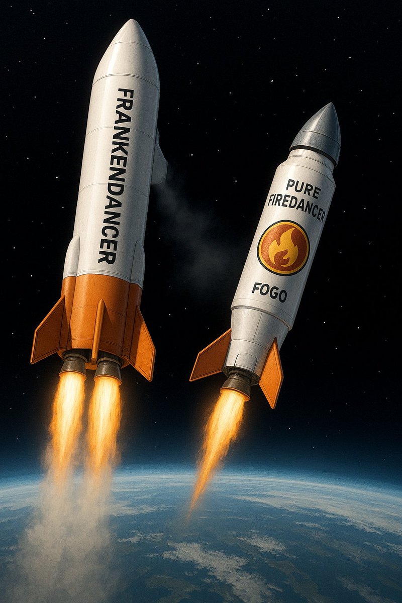 <a href="/FogoChain/">Fogo</a>
( Frankendancer: Transitioning to Pure Firedancer ) 

Fogo launches with Frankendancer: a hybrid of Solana's runtime + Firedancer consensus

Later, it transitions to pure Firedancer, enabling full optimization of every layer