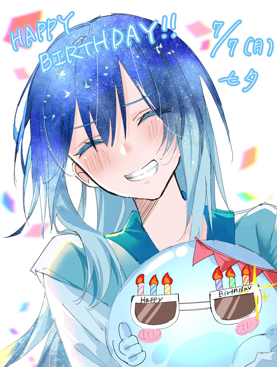 Nononono_bouzu's tweet image. 今日は私の誕生日です🎉誕生日おめでとうー！自分！
#転生したらスライムだった件