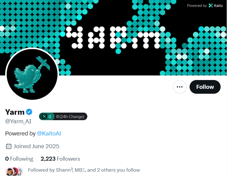 INTRODUCING <a href="/Yarm_AI/">Yarm</a>

The team at Yarm must got some very powerful chefs in that kitchen cooking something    

Also powered by <a href="/KaitoAI/">Kaito AI 🌊</a> is a very strong start