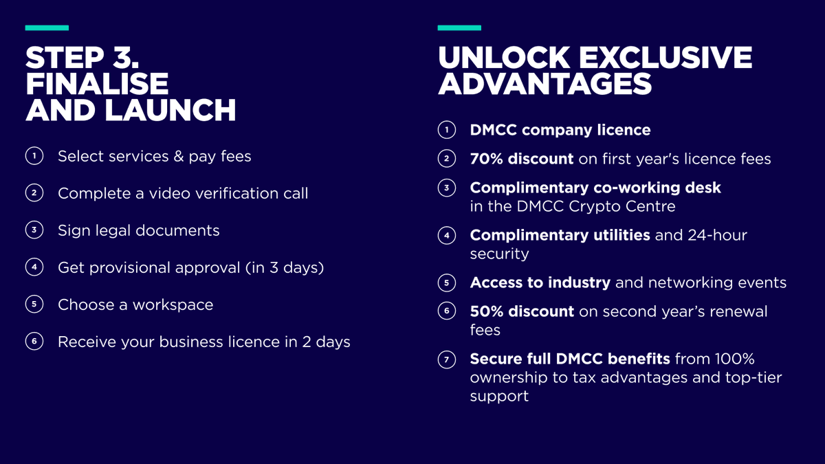 Ready to launch your blockchain, digital assets, metaverse, or crypto  trading business? DMCC Crypto Centre offers a dynamic environment designed  specifically for Web3 innovators. Join a thriving network of over 650+ Web3