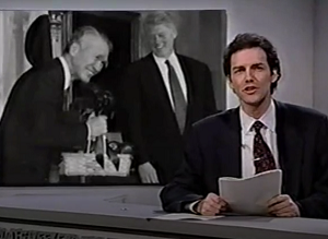 This week, President Clinton gave Japanese prime minister Tomichi Moriyama a basket of Washington state apples. 

Afterwards, the Asian head of state said, uh, "Hey, thanks for the apples. I guess I really owe you one now."