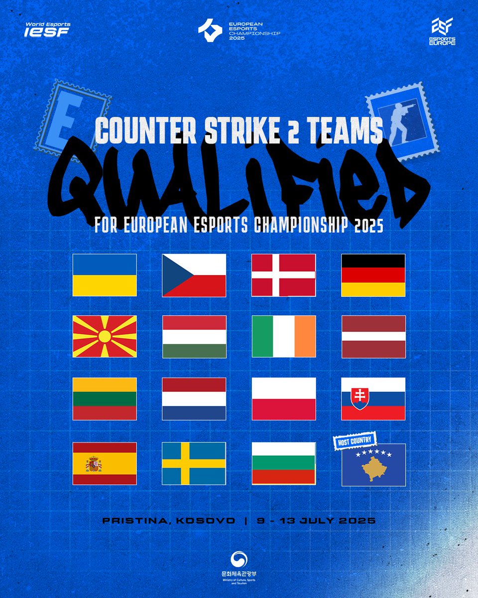 Federación de Jugadores de Videojuegos y Esports (@fejuves) on Twitter photo Bienvenidos al lunes ¡Y a la semana del Europeo #CS2
<a href="/iesf_official/">IESF</a> de Kosovo!🔥
Nuestra selección española #FEJUVES 🇪🇸 ya está volando a #EEC25✈️
💥<a href="/xJiNCh0/">Asier "xJiNCh0" Abrego</a>
💥<a href="/NaOwCSGO/">NaOwCSGO</a>
💥<a href="/Carta201/">Carta</a>
💥<a href="/Leof13_/">leof-</a>
💥<a href="/GOYO007cs/">Guillermo Castilla</a>
¡Vamos chicos! 👏
#FEJUVES #IESF Bienvenidos al lunes ¡Y a la semana del Europeo #CS2
<a href="/iesf_official/">IESF</a> de Kosovo!🔥
Nuestra selección española #FEJUVES 🇪🇸 ya está volando a #EEC25✈️
💥<a href="/xJiNCh0/">Asier "xJiNCh0" Abrego</a>
💥<a href="/NaOwCSGO/">NaOwCSGO</a>
💥<a href="/Carta201/">Carta</a>
💥<a href="/Leof13_/">leof-</a>
💥<a href="/GOYO007cs/">Guillermo Castilla</a>
¡Vamos chicos! 👏
#FEJUVES #IESF