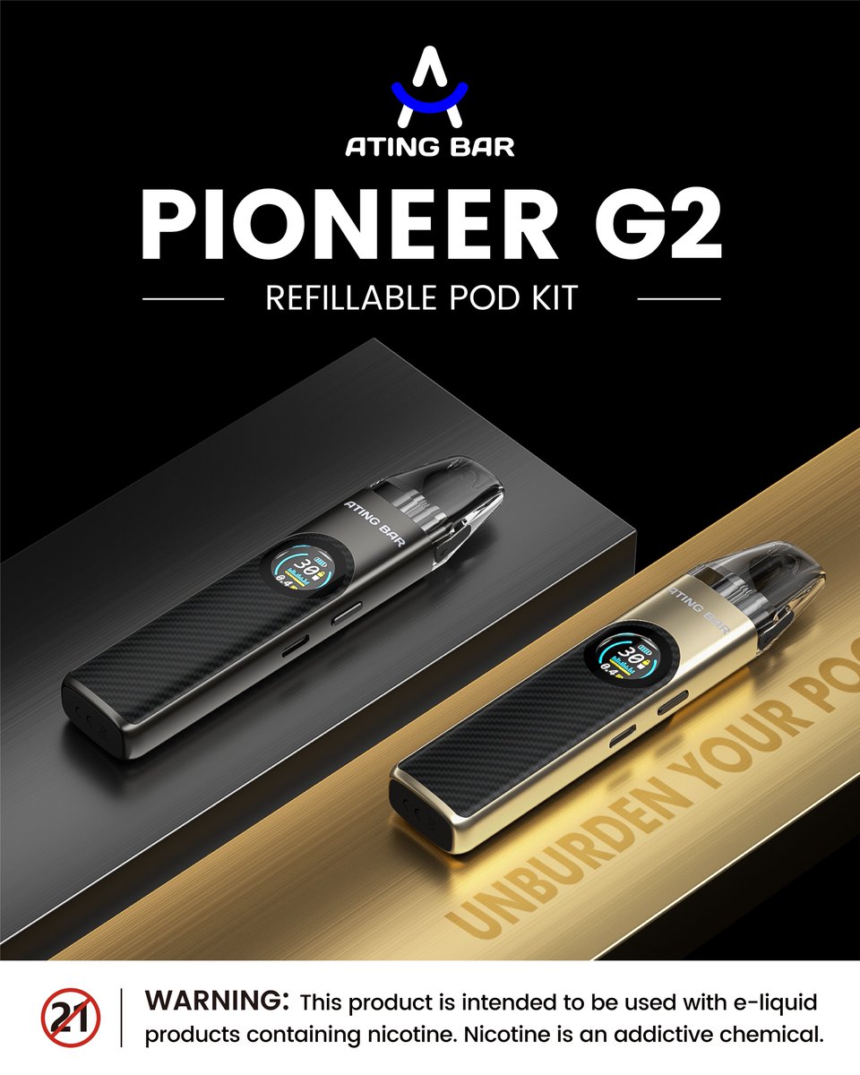AtingbarVape's tweet image. Power. Precision. Pioneer G2.
Refillable, full-screen display, and wrapped in carbon fiber texture — Unburden your pocket.

atingbar.com/pages/pioneer-…

 #PioneerG2 #AtingBar #RefillablePod #SmartVape #LEDVape #CarbonStyle #NextGenVape #VapeInnovation