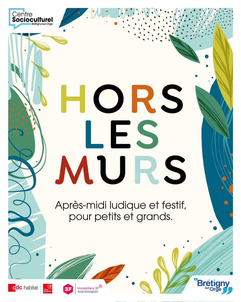 [« Hors les Murs »] 😎
Comme chaque été, le Centre Socioculturel de #Brétigny se déplace dans les différents quartiers de la ville pour des après-midis ludiques et festifs !​
📍 1er #RDV ce lundi à 16h - Quartier Branly
➕d'infos &amp; programme complet 👉 bit.ly/3TIyLv8