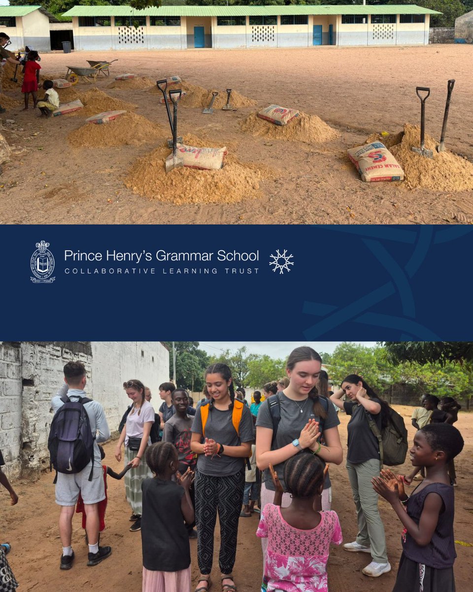 Sixth Form Trip to The Gambia have been helping on the project site: shifting 42 wheelbarrows of sand, mixing them with 14 bags of cement resulting in a whopping 472 bricks made! #ventureforce