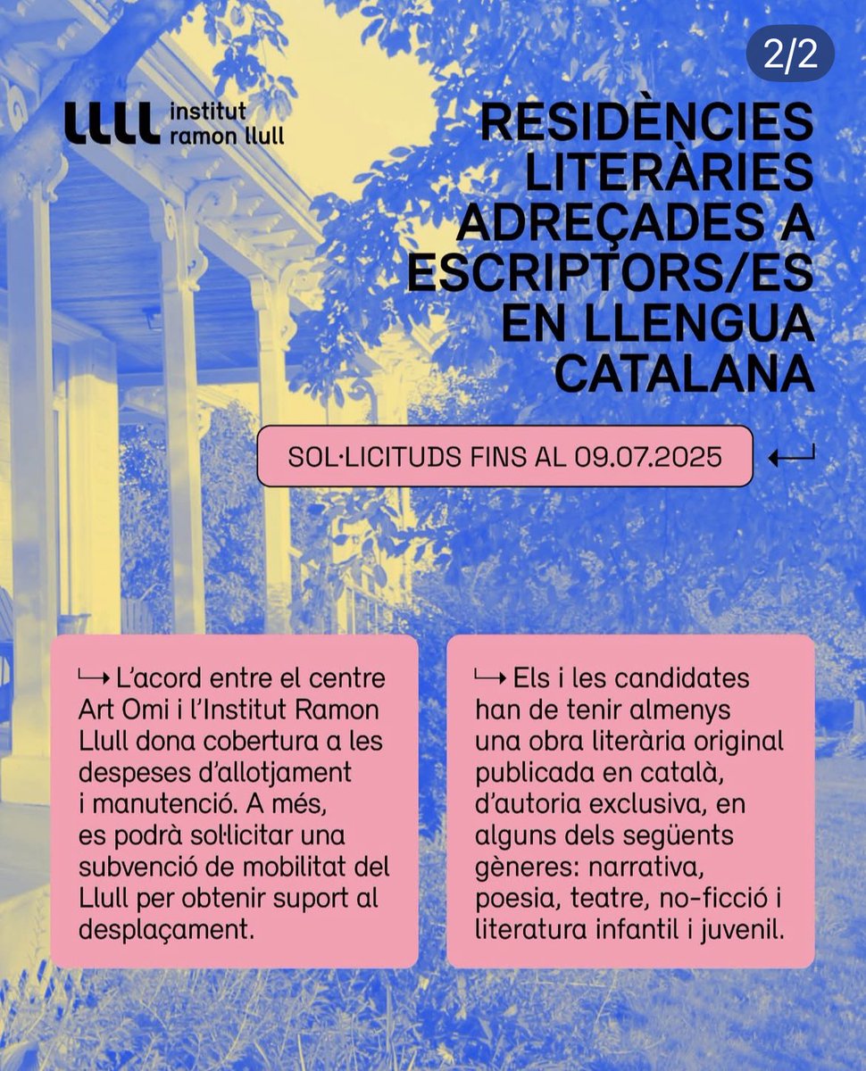 Berlin, Nova York? 
 
Autors, autores, voleu anar a una residència literària?
 
(la crida acaba demà dia 8, afanyeu-vos!!!)