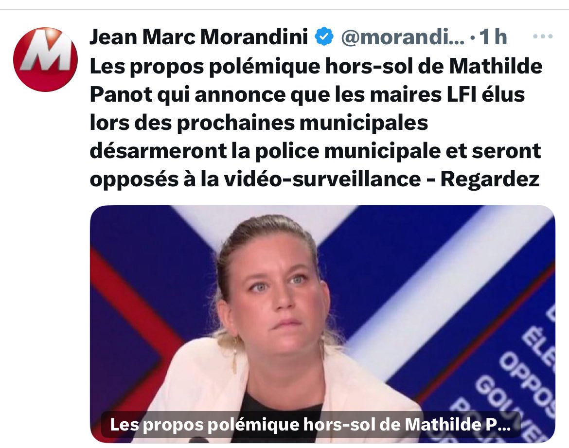 Élections municipales 2026...
Prions pour qu'il n'y ait AUCUN Français qui puisse tomber dans le panneau de #Panot ...🙏
Pardon pour ce mauvais jeu de mots, mais cette folle ne mérite pas davantage ! 🤮
#LFI #MathildePanot
