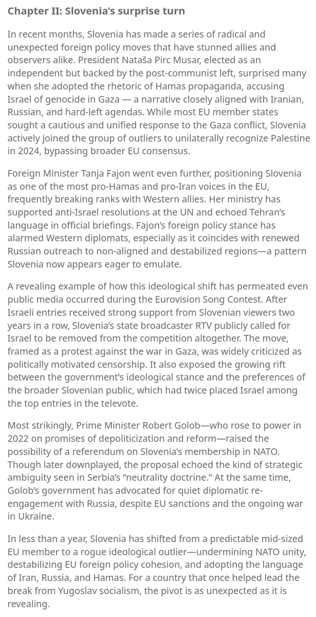 Slovenia: The Sick Man of Europe 1 / 5

( Malce daljša politična analiza na temo premikanja naše države v smer Irana in Rusije in kako je to povezano z našimi notranje- političnimi zdrahami. )