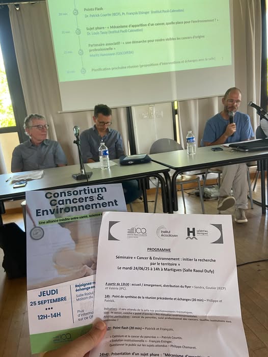 Le Dr Erika Kurzawa, cheffe du pôle de cancérologie et maladies chroniques du CHM et Mme Janette BELAADI, directrice des affaires médicales, sont intervenues le 24 juin lors d’un séminaire organisé en partenariat avec l’institut écocitoyen et l’institut Paoli Calmettes.