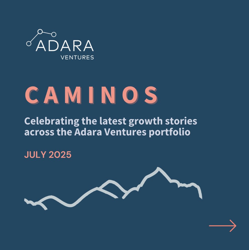 💫 Last month was packed with momentum and meaningful wins across the Adara Ventures portfolio. 

🔗 Read it all in this month’s edition of our #Caminos⛰️ newsletter: mailchi.mp/e2d1d2a4a42d/c…