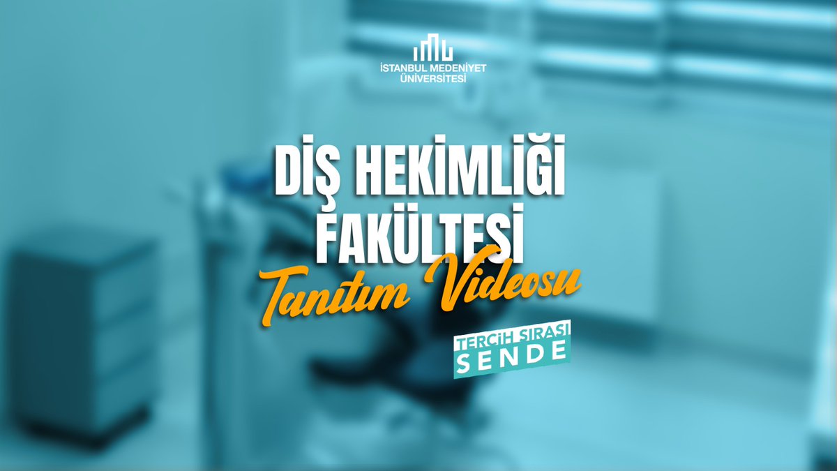 🎓🦷 İstanbul Medeniyet Üniversitesi Diş Hekimliği Fakültesi 2025 Tanıtım Filmimiz Yayında!

🎥 Tanıtım filmimizi izlemek için bağlantıya tıklayın!
youtu.be/EKHK8oy6_ZU?si…

🔗medeniyet.edu.tr
🔗aday.medeniyet.edu.tr

#İstanbulMedeniyetÜniversitesi
#DişHekimliğiFakültesi