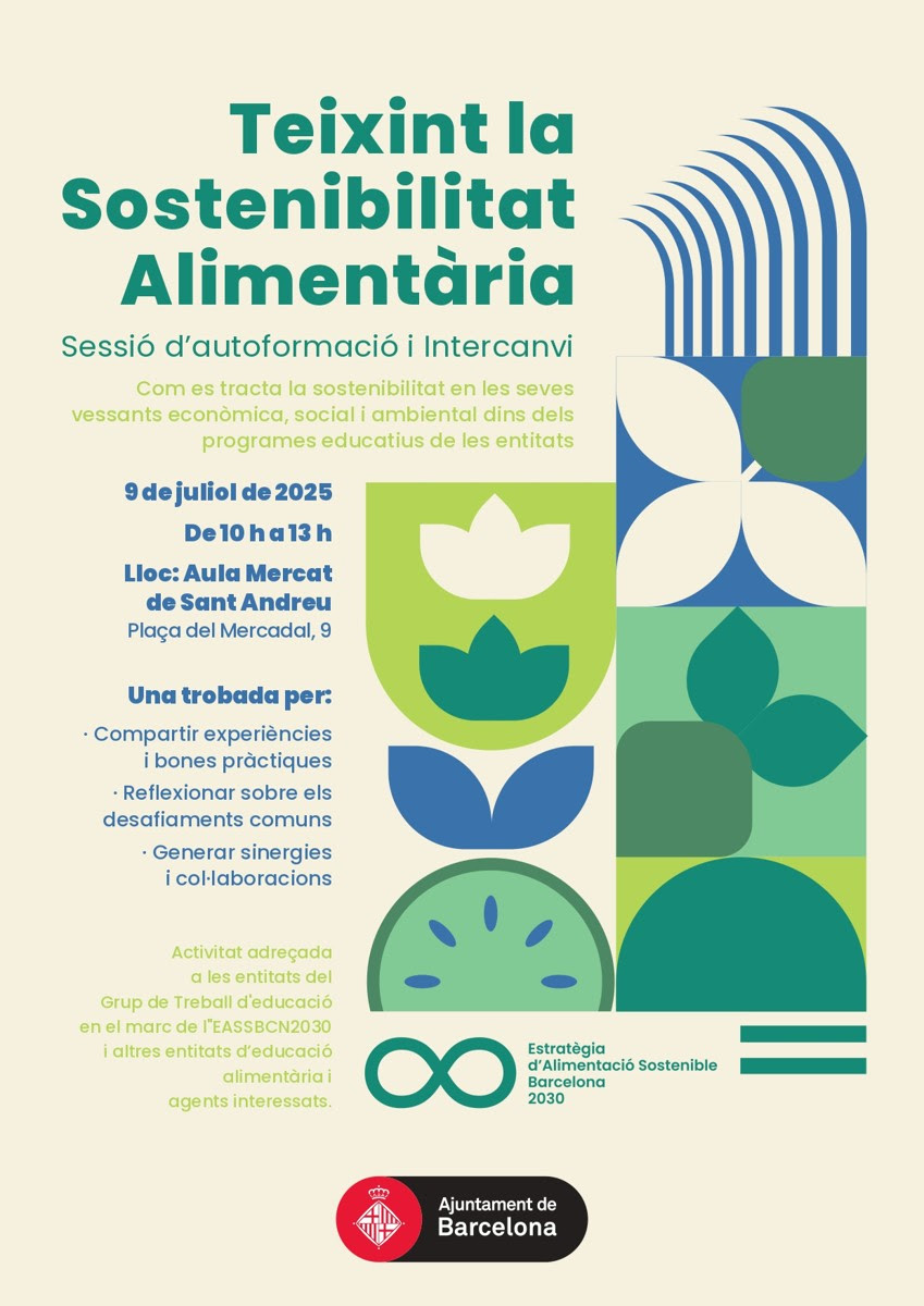 CREDA (@creda_upc_irta) on Twitter photo RECORDATORI‼️
🌱El 09/07 l'Amèlia Sarroca participa en la sessió #TeixintlaSostenibilitatAlimentària, un acte per reflexionar sobre la #sostenibilitat econòmica, social i ambiental
📍Aula del Mercat de Sant Andreu
📩Inscriu-te: estrategiaalimentaciosostenible2030@bcn.cat RECORDATORI‼️
🌱El 09/07 l'Amèlia Sarroca participa en la sessió #TeixintlaSostenibilitatAlimentària, un acte per reflexionar sobre la #sostenibilitat econòmica, social i ambiental
📍Aula del Mercat de Sant Andreu
📩Inscriu-te: estrategiaalimentaciosostenible2030@bcn.cat