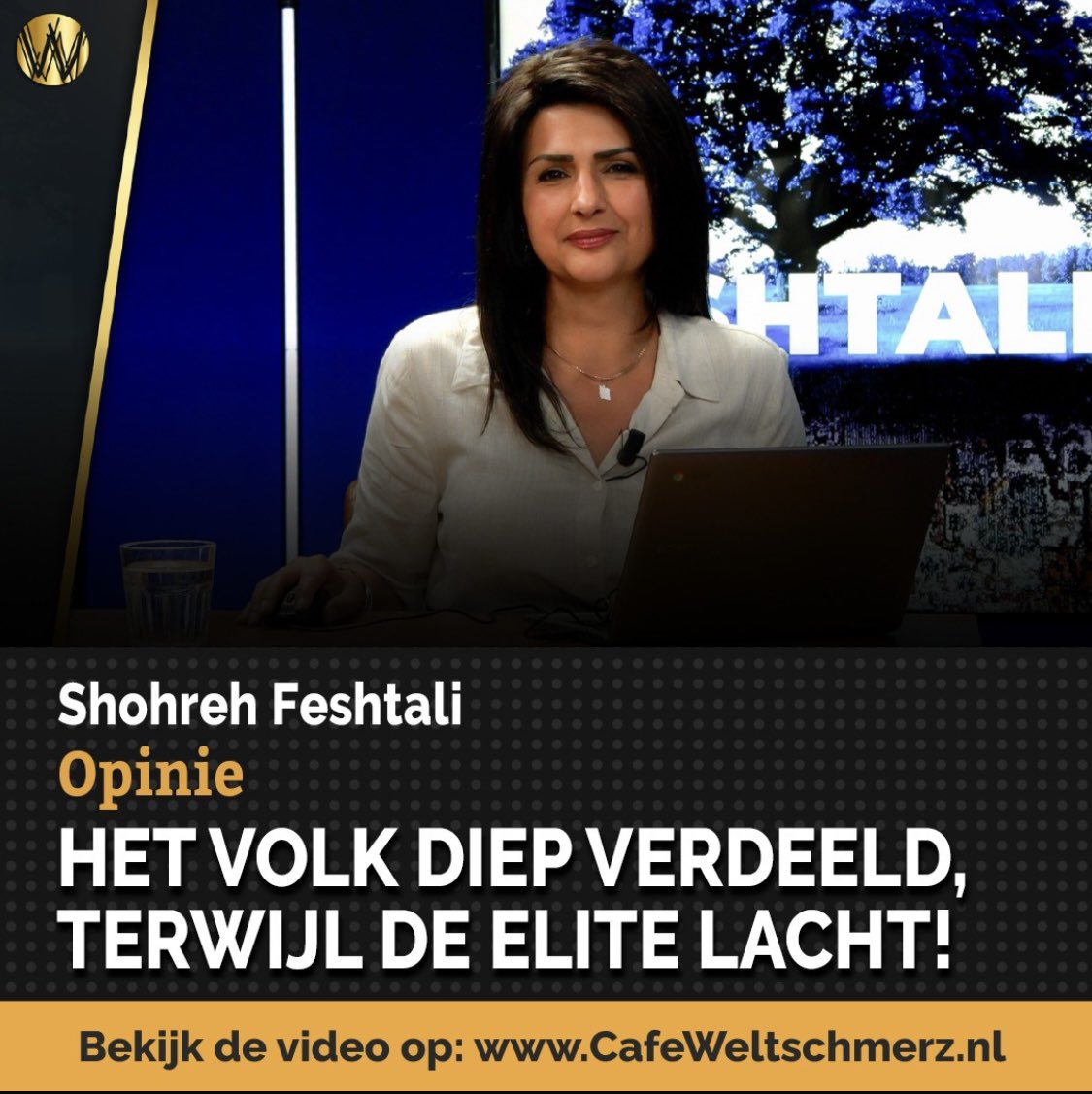 cafeweltschmerz's tweet image. De wekelijkse opinie van Shoreh Feshtali. De tekst van de column kan je lezen via onderstaande link. cafeweltschmerz.nl/videos/het-vol…