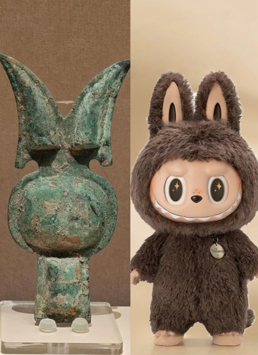 A 2000-Year-Old Bronze Horse Ornament is the Spitting Image of Trending Toy Doll Labubu.

This ancient artifact, dating back to China's Spring and Autumn Period, served as both a protective gear and decorative piece for horse heads, currently exhibiting at Luoyang Museum.