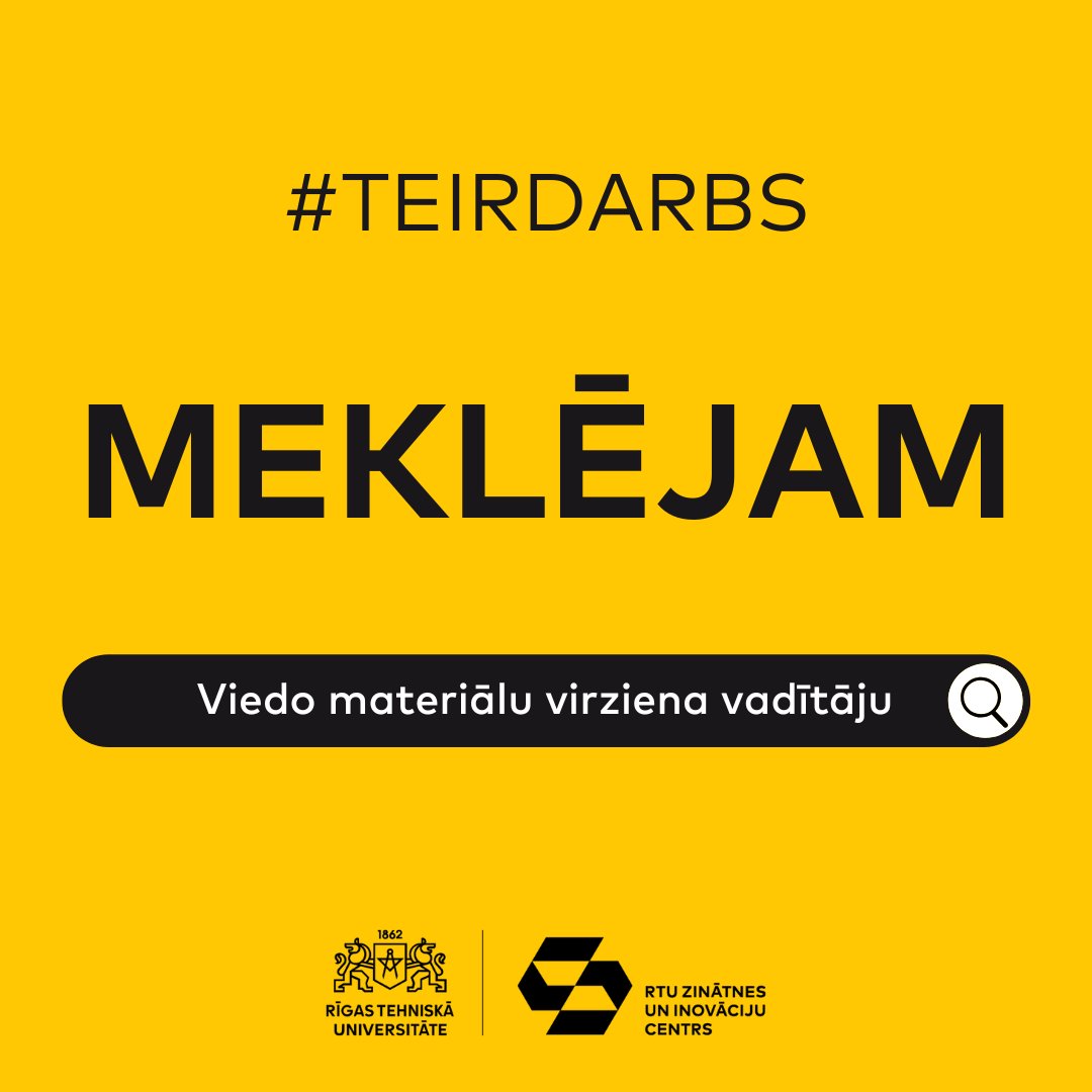 🕵️ Meklējam inovāciju entuziastu darbam ar viedo materiālu un ♻️aprites ekonomikas virziena attīstību <a href="/RTU_LV/">RTU</a> 👉 ej.uz/pm3z

#teirdarbs