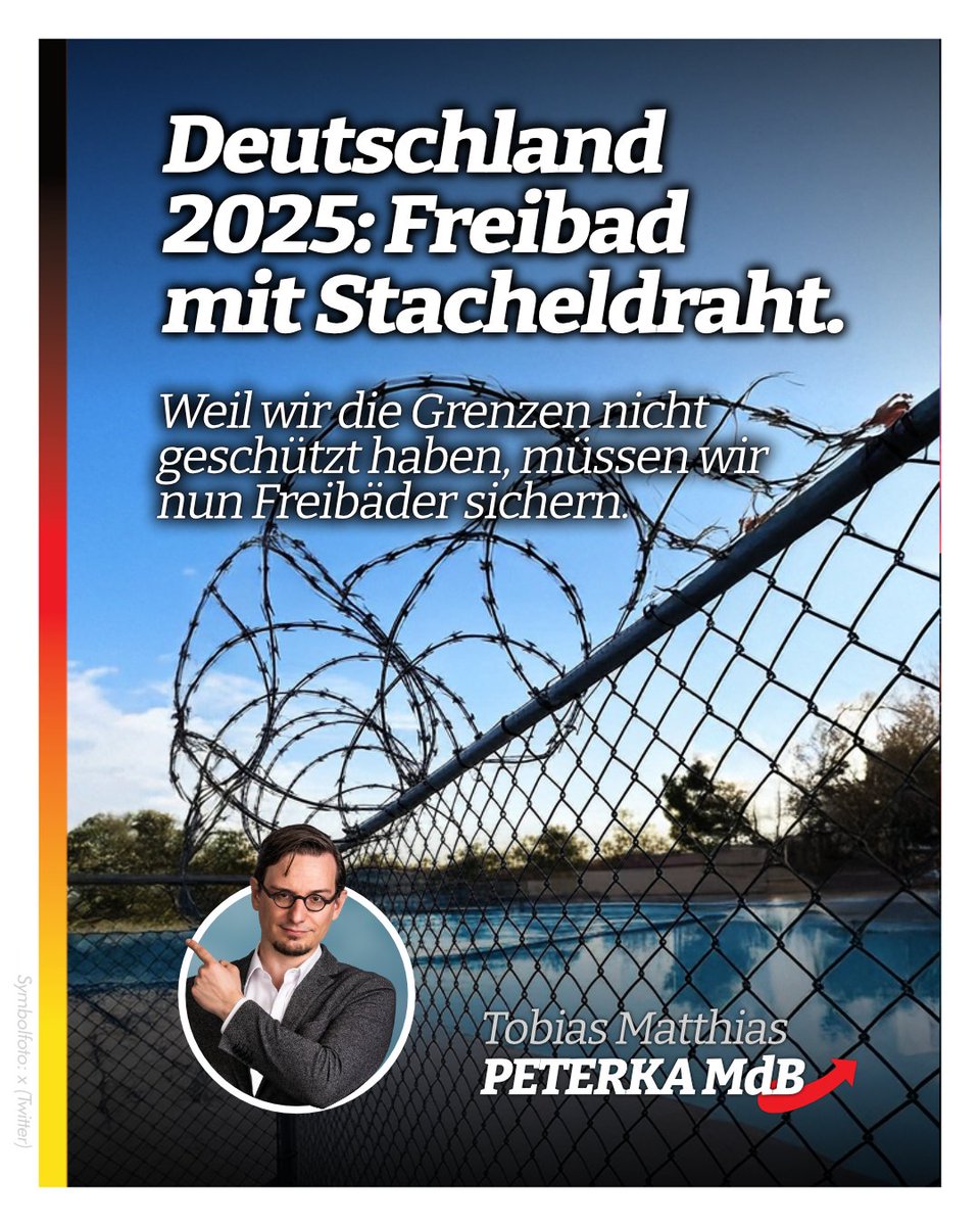 TobiasMPeterka's tweet image. Was früher ein Ort für Kinderlachen und Sommerfreude war, ist heute Schauplatz von Tumulten und Gewalt. In #Satteldorf musste das #Freibad mit #Stacheldraht gesichert werden – aus #Angst vor Ausschreitungen. ARD: chk.me/KdzCXXb