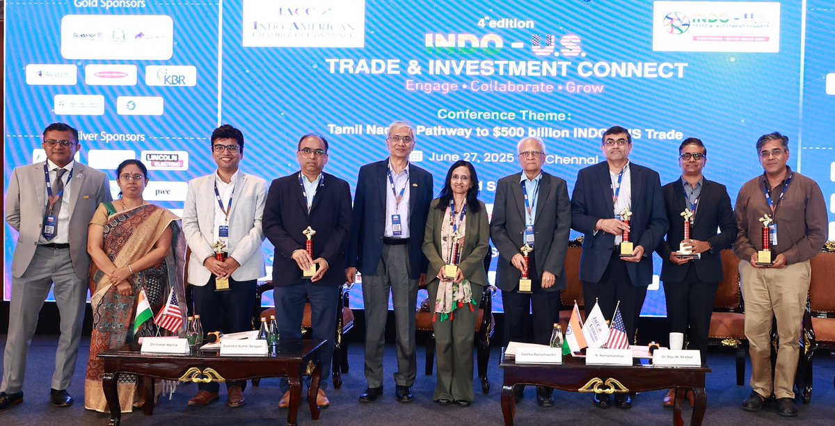 iaccindia's tweet photo. Reflecting on the 4th Edition of the Indo-U.S. Trade & Investment Connect 2025

Closing the curtains on a successful event, we express our deep gratitude for the invaluable contributions and shared vision that shaped the Indo-U.S. economic landscape. The platform transcended a mere conference, becoming a nexus of innovative ideas and collaborative efforts towards a robust future.

Special appreciation to Dr TRB Rajaa, Hon’ble Minister for Industries, Investment Promotion & Commerce, Government of Tamil Nadu, for his enlightening insights and strategic vision for global trade engagement. Gratitude to Guest of Honor, Chris Hodges, U.S. Consulate General Chennai and keynote speaker Rajesh Balakrishnan.

Heartfelt acknowledgments to our esteemed sponsors for their unwavering support: Guidance Tamil Nadu, Heat and Control Inc., Avalon Technologies Limited, Srinar Electronics Pvt Ltd, KBR Inc., L&T-PT&D-Digital Solutions, PwC India, Roots Industries India Limited, Precision Equipments, Stanadyne, Babcock Power APAC Pvt. Ltd., Lincoln Electric Automation, TPI Composites, Inc. NCR Atleos RAMSAYS CORPORATION PRIVATE LIMITED, Astrotech Steels Private Limited.

Gratitude to our distinguished speakers and panelists who enriched the discourse with profound insights and strategic direction, shaping the future dialogue. Appreciation to the committed Buyers who actively participated in the event, fostering meaningful engagements and collaborations.

A special thank you to all the Seller Companies whose involvement paves the way for future endeavours. Thank you to all the Delegates, your enthusiasm, inquisitiveness, and active involvement truly elevated the event, leaving a lasting impression.

Let's continue to foster engagement, collaboration, and growth as we navigate the dynamic landscape of international trade.

#IndoUSTrade #TradeAndInvestment #EconomicPartnership #USIndiaRelations #IACCIndia #BilateralTrade #GlobalBusiness #IndoUSConnect2025 #InvestmentSummit #TradeInnovation #PolicyDialogue #BusinessLeadership #PublicPrivatePartnership #FDIIndia #EaseOfDoingBusiness #DigitalTransformation #FutureOfTrade #CrossBorderCollaboration #StrategicPartnerships #BuyersAndSellersMeet #TradeSummit2025 #IndustryLeadership #TamilNaduInvests #USIndiaBusiness #CollaborateToGrow #PadmasriDrASakthivel #DrAnilPrabharkar #AswinM #IndoUSTradeandInvestmentConnect2025

@TRBRajaa @USAndChennai @Guidance_TN @MyGovTamilNadu @HeatnControl @AvalontecInd @KBRincorporated @PwC_IN @PwC @Pricision_Equip @StanadyneGlobal @babcockpowerinc @LincolnElectric @TPI_Composites @ncratleos @Astrotechsteels @CareyArun @GRamamoorthi @dhrity @SriramRamamurth @sujatharavisha1